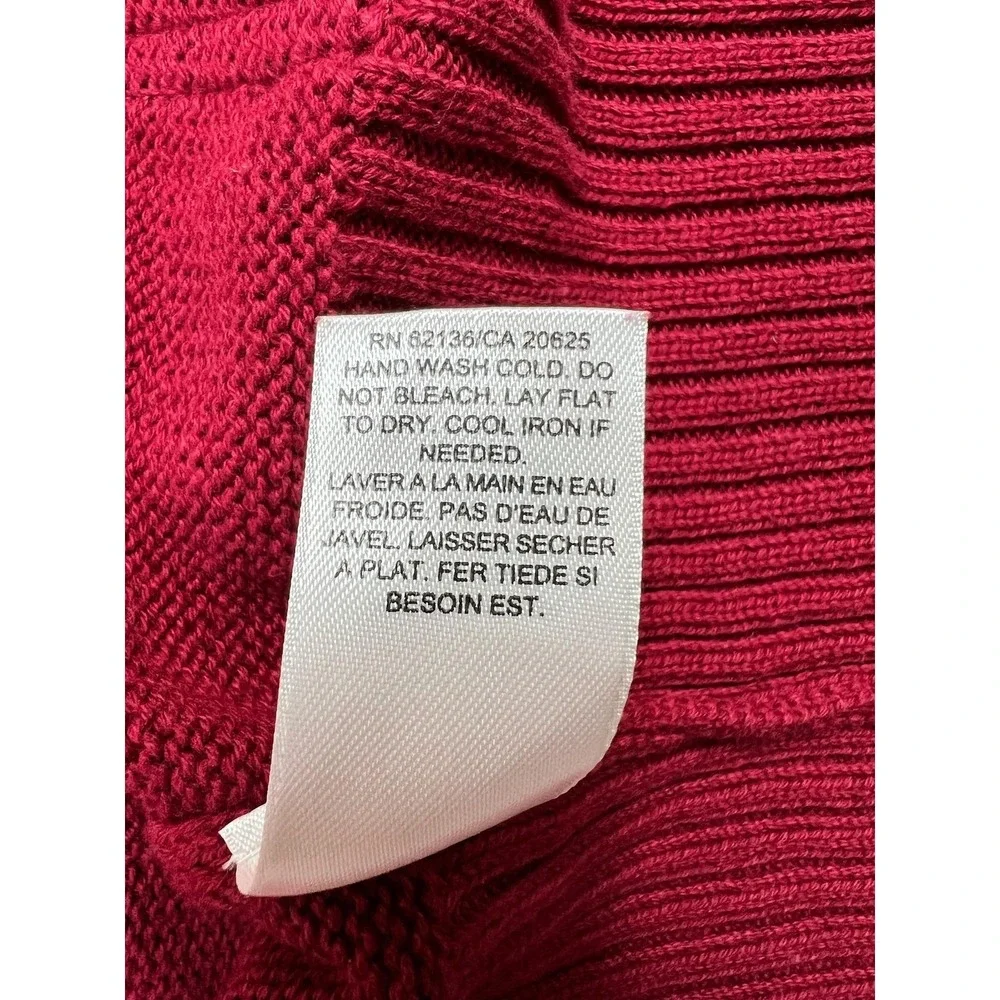 Guess Sweater Mens Large Cranberry‎ Red Button Mock Neck Utility X04R0000000